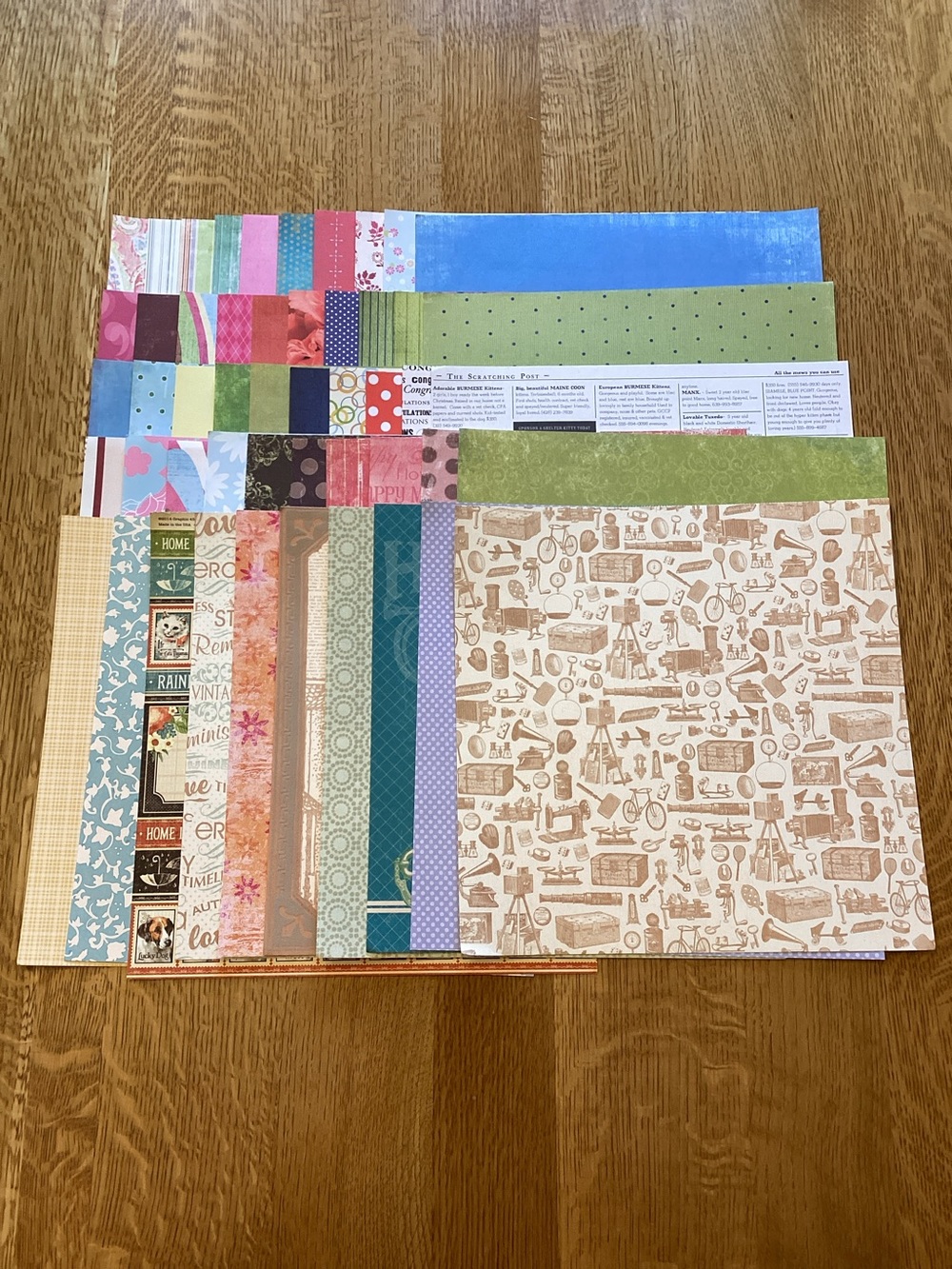 50 Sheets Mixed Lot of 12 x 12 Scrapbook Paper, No Repeats, Lot E